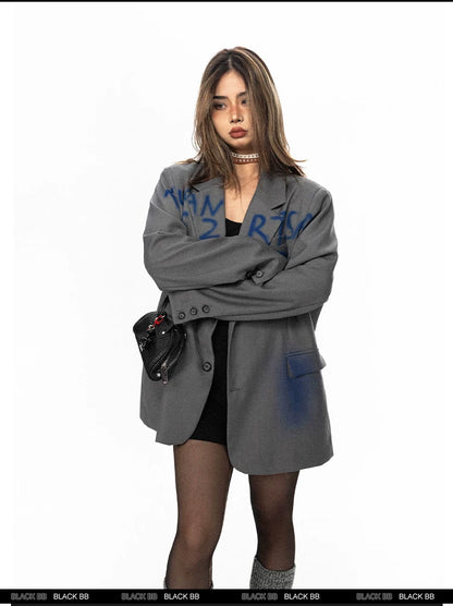 Blue Print Oversized Blazer