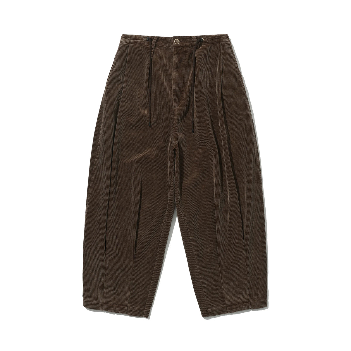 Washed Corduroy Balloon Trousers in brown product photo