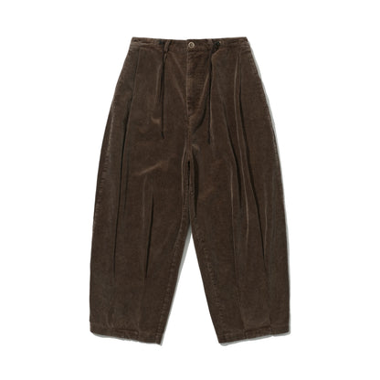 Washed Corduroy Balloon Trousers in brown product photo