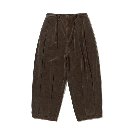 Washed Corduroy Balloon Trousers in brown product photo