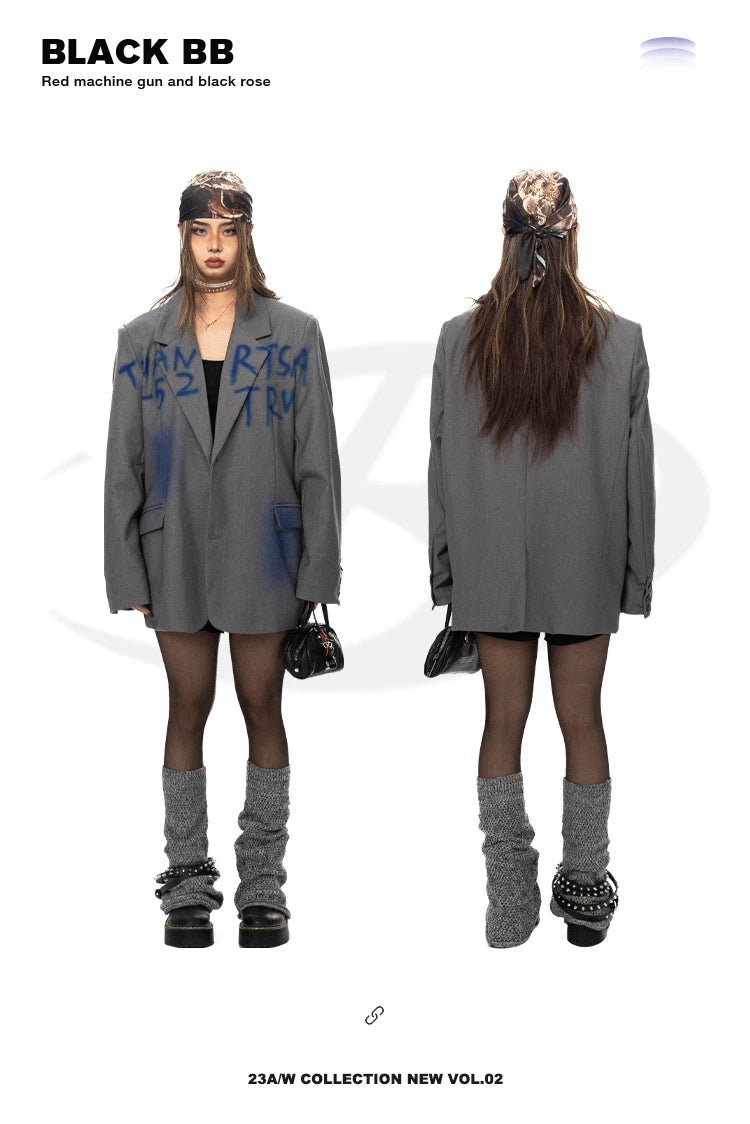 Blue Print Oversized Blazer