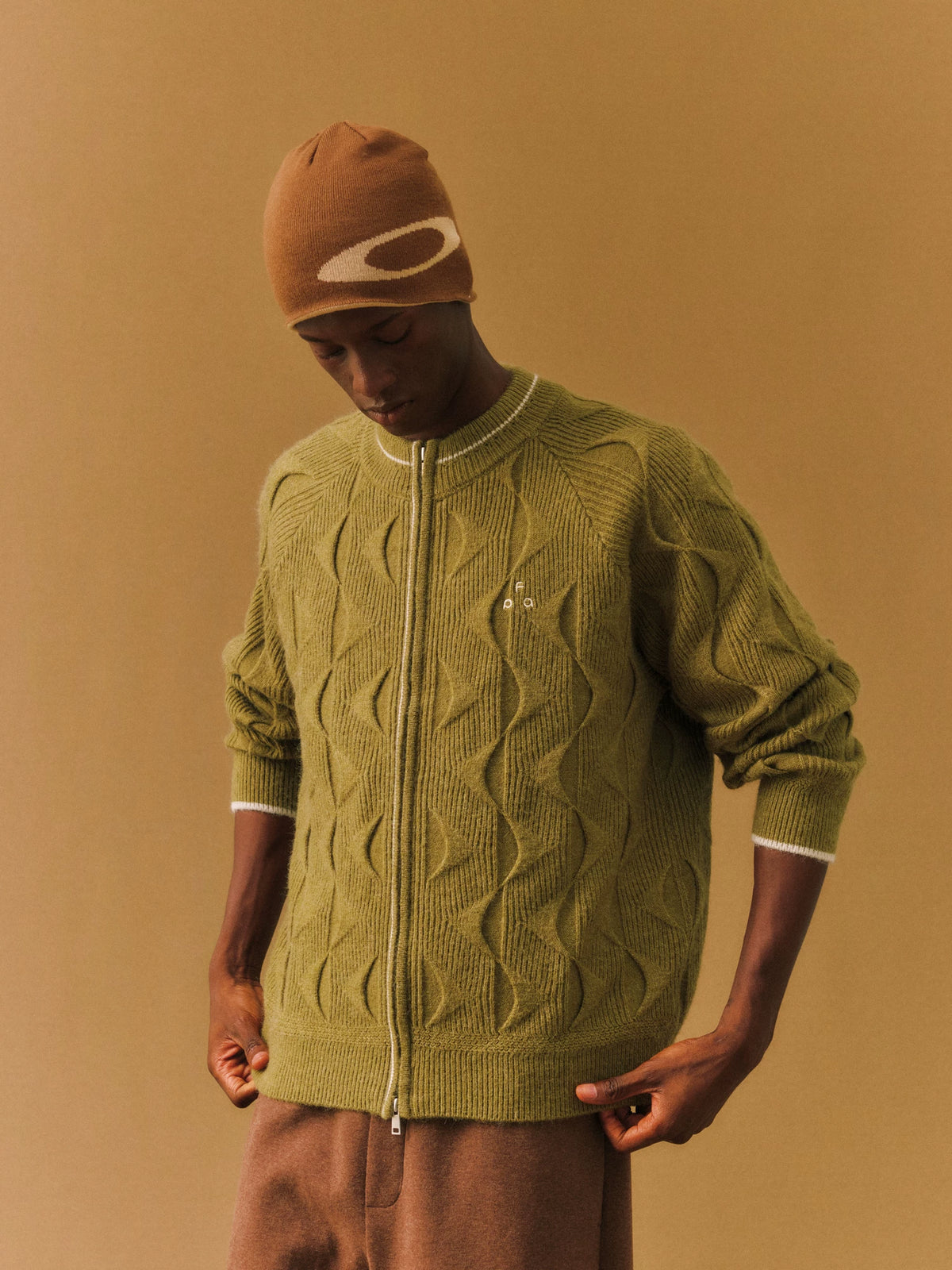FPA Wave Cable Round-Neck Zip Sweater