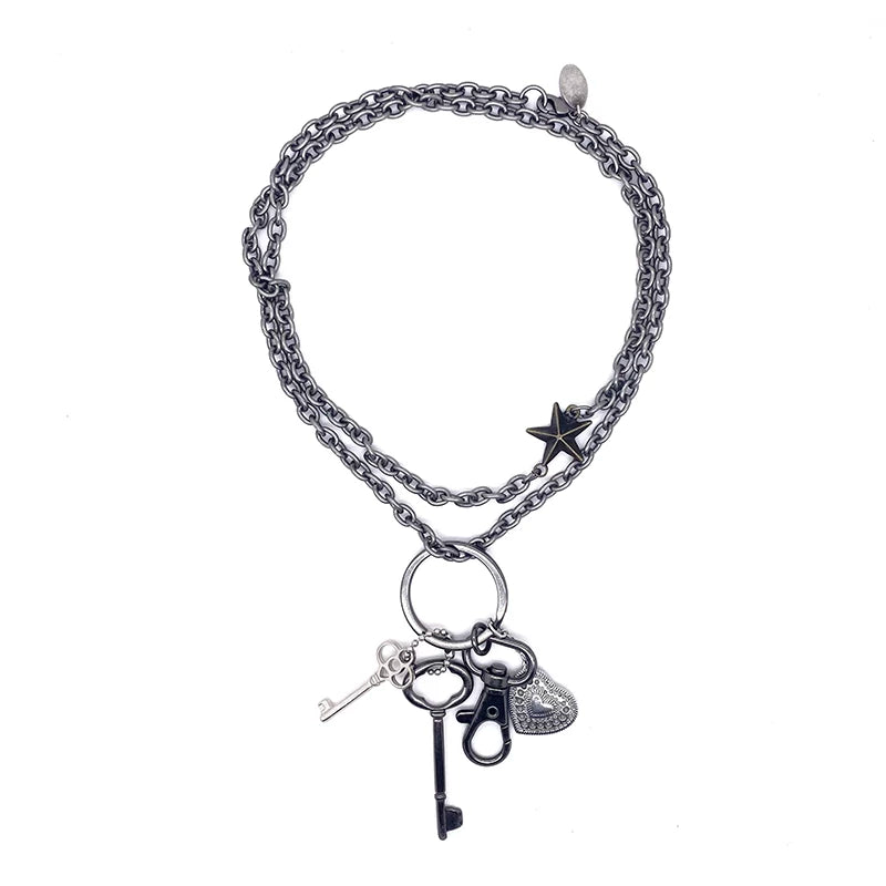 Removable Heart Pendant Keychain Necklace product shot