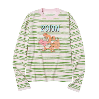 Striped Graphic Long Sleeve T-Shirt