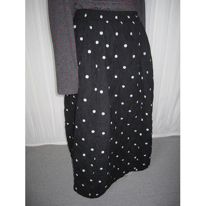Polka-Dot High-Waist Midi Skirt