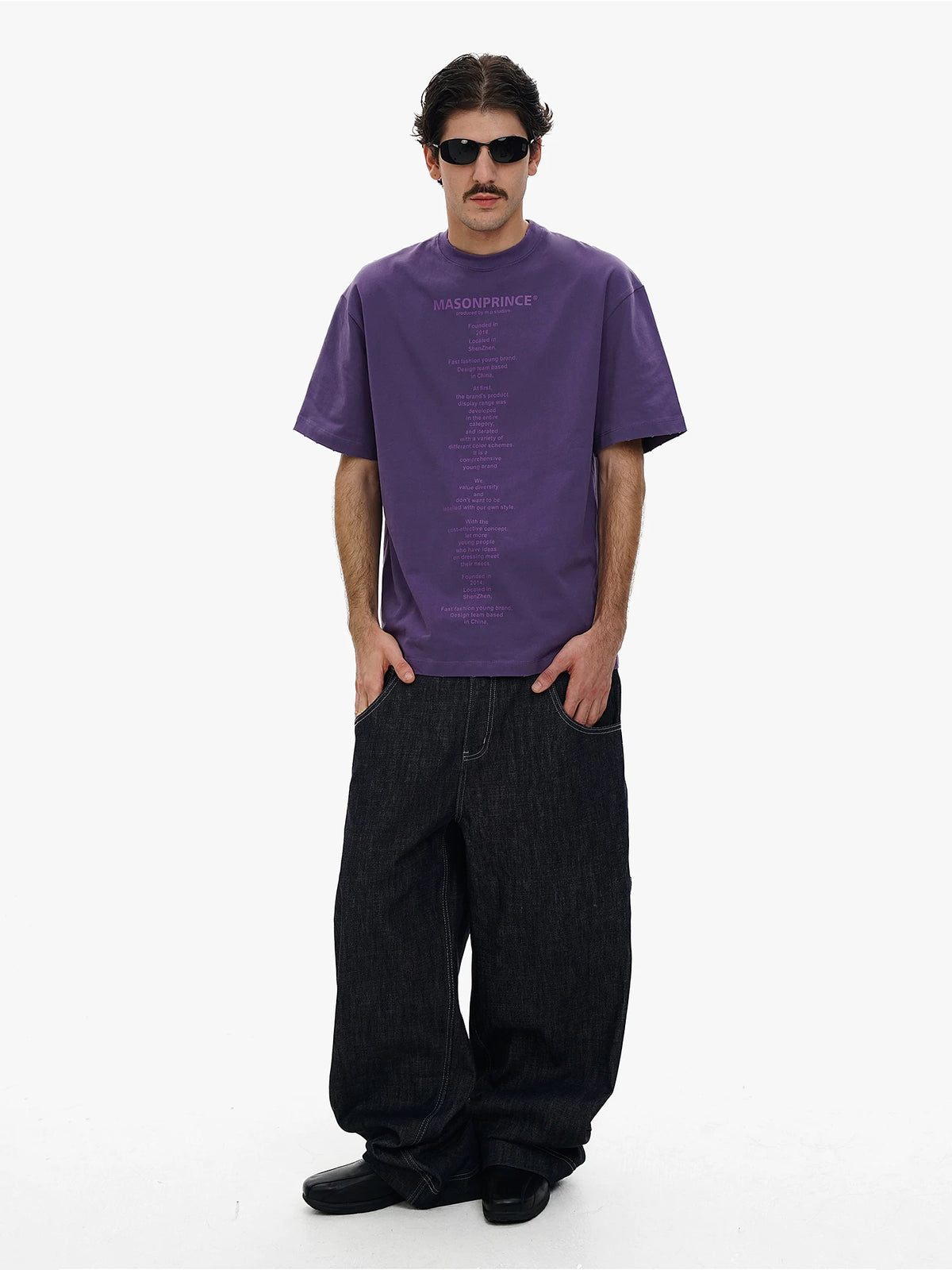 MASONPRINCE Slogan Graphic Cotton T-Shirt