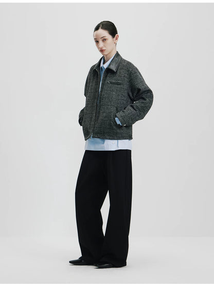 Whimnotion 25AW Wool Detroit Leather-Collar Jacket