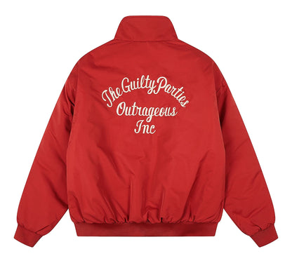 Men’s Red Embroidered Flight Jacket
