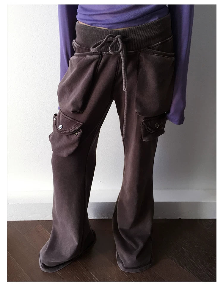 Gewaschene Utility-Flared-Hose mit Kordelzug