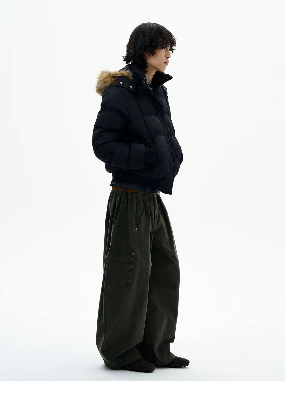 Faux Fur Hood Puffer Jacket product photo