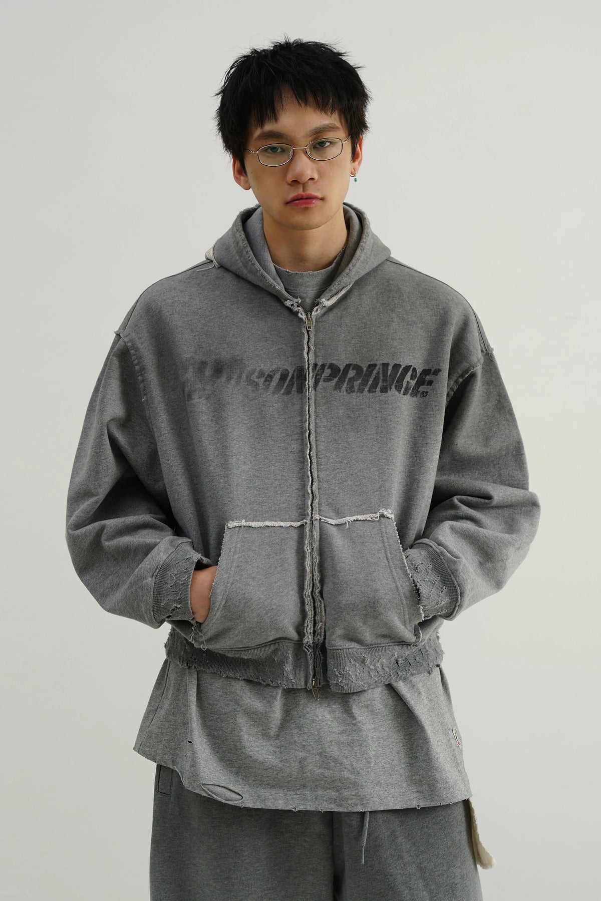 MASONPRINCE Remake Distressed Graphic Hoodie