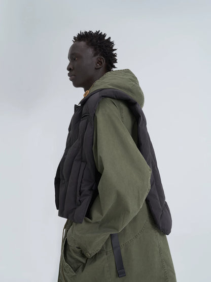Color Block Puffer Vest olive product view