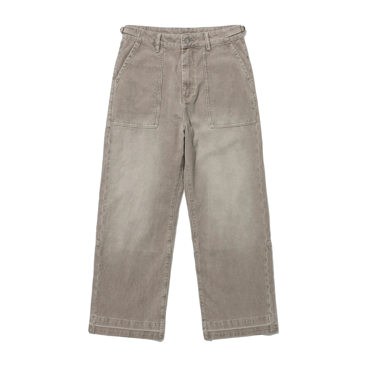 Washed Corduroy Wide Leg Pants in black