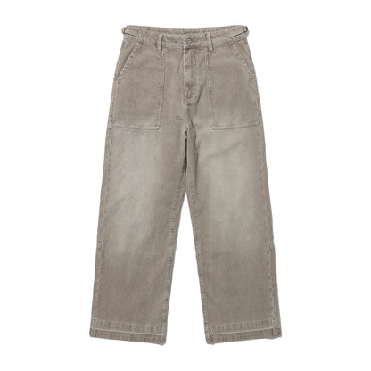 Washed Corduroy Wide Leg Pants in black