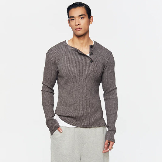 Striped Henley Sweater photo 1