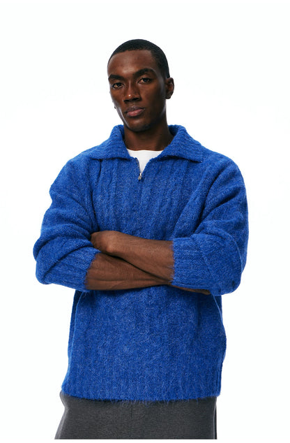 Men's Cable-Knit Half-Zip Sweater product photo