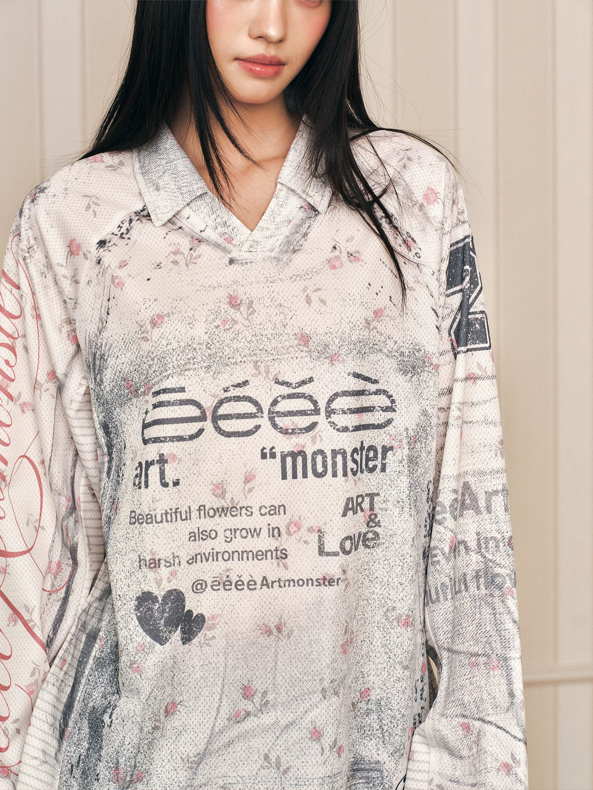 Printed Raglan Long Sleeve T-Shirt