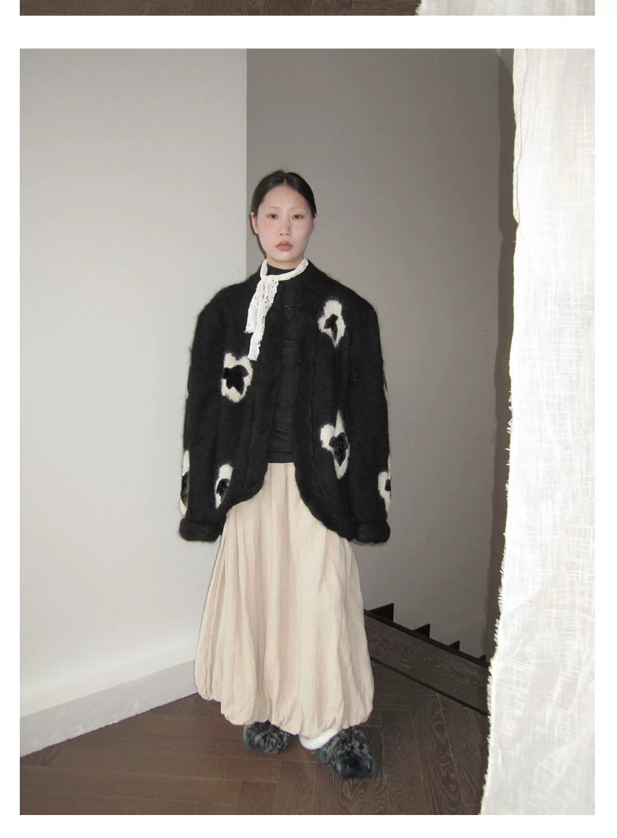 Floral Jacquard Knit Cardigan