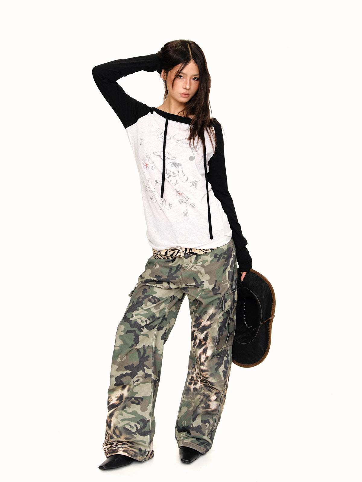 Camouflage Patchwork Cargo Pants product photo