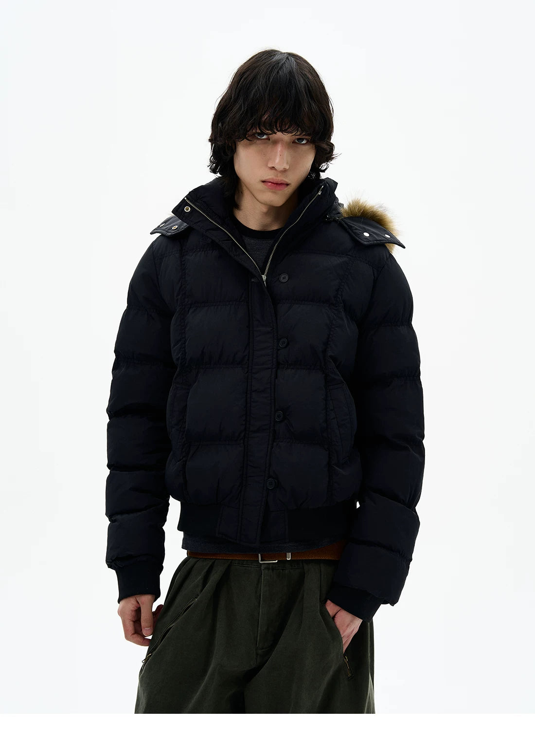 Faux Fur Hood Puffer Jacket product photo