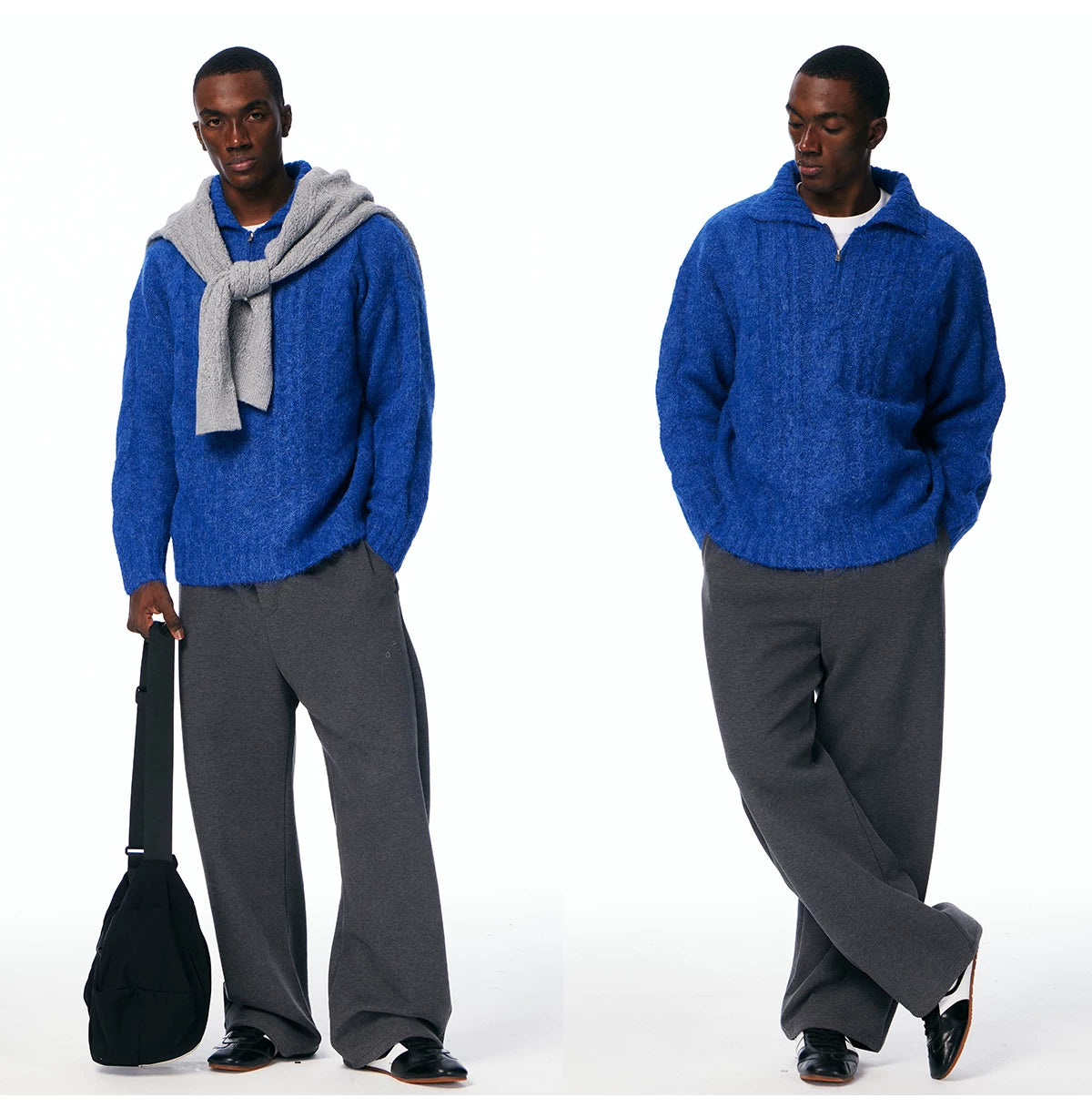 Men's Cable-Knit Half-Zip Sweater product photo