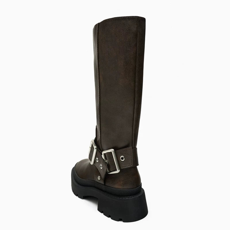 Women's Platform Block Heel Knee-High Boots