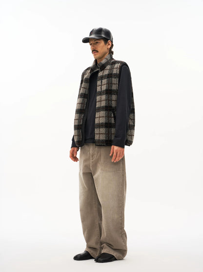 Washed Corduroy Wide Leg Pants in light khaki