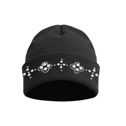 Pearl Embellished Knit Beanie