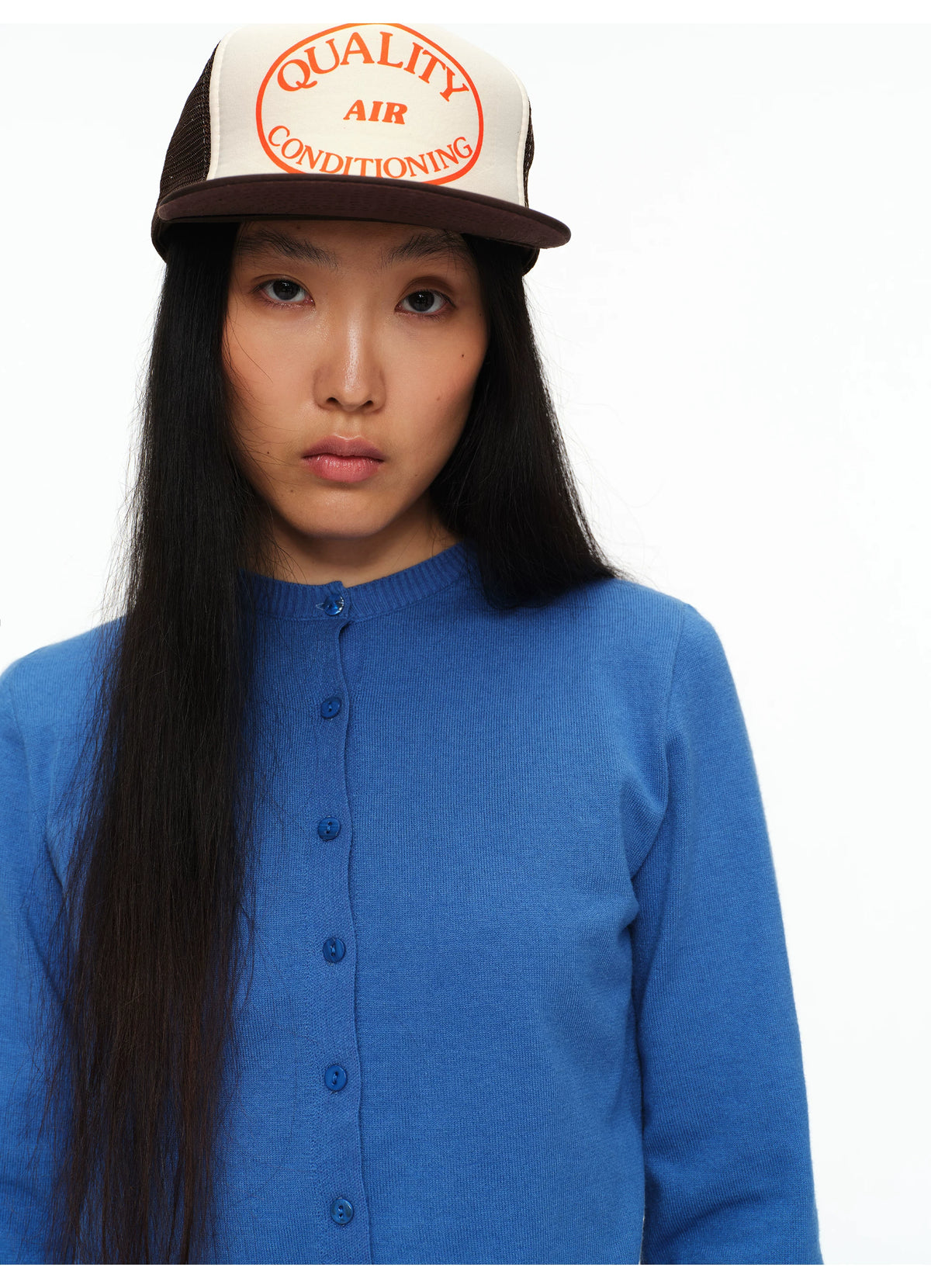 Fine-Knit Crew-Neck Cardigan