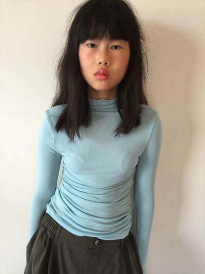 Mock Neck Fitted Long Sleeve Top