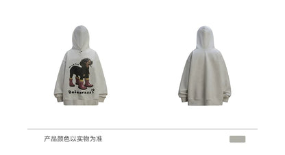 Dachshund Print Fleece Hoodie