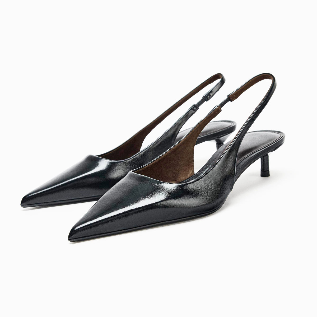 Women's Pointed-Toe Kitten-Heel Slingback Pumps