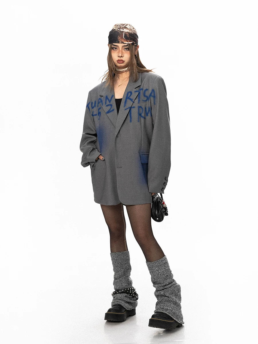 Blue Print Oversized Blazer