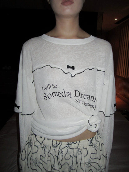 Bow Panel Faux-Layer Long-Sleeve Tee