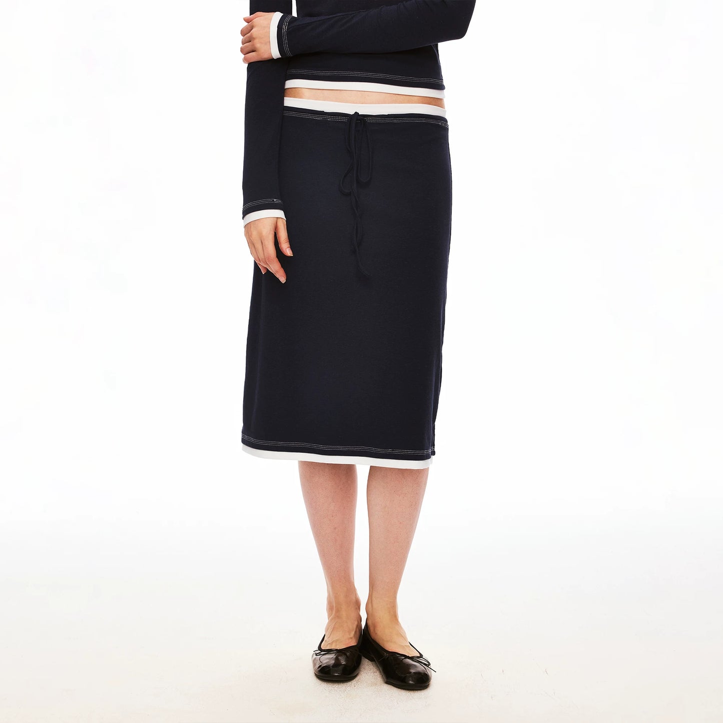 Tencel Modal Contrast Panel Skirt Set