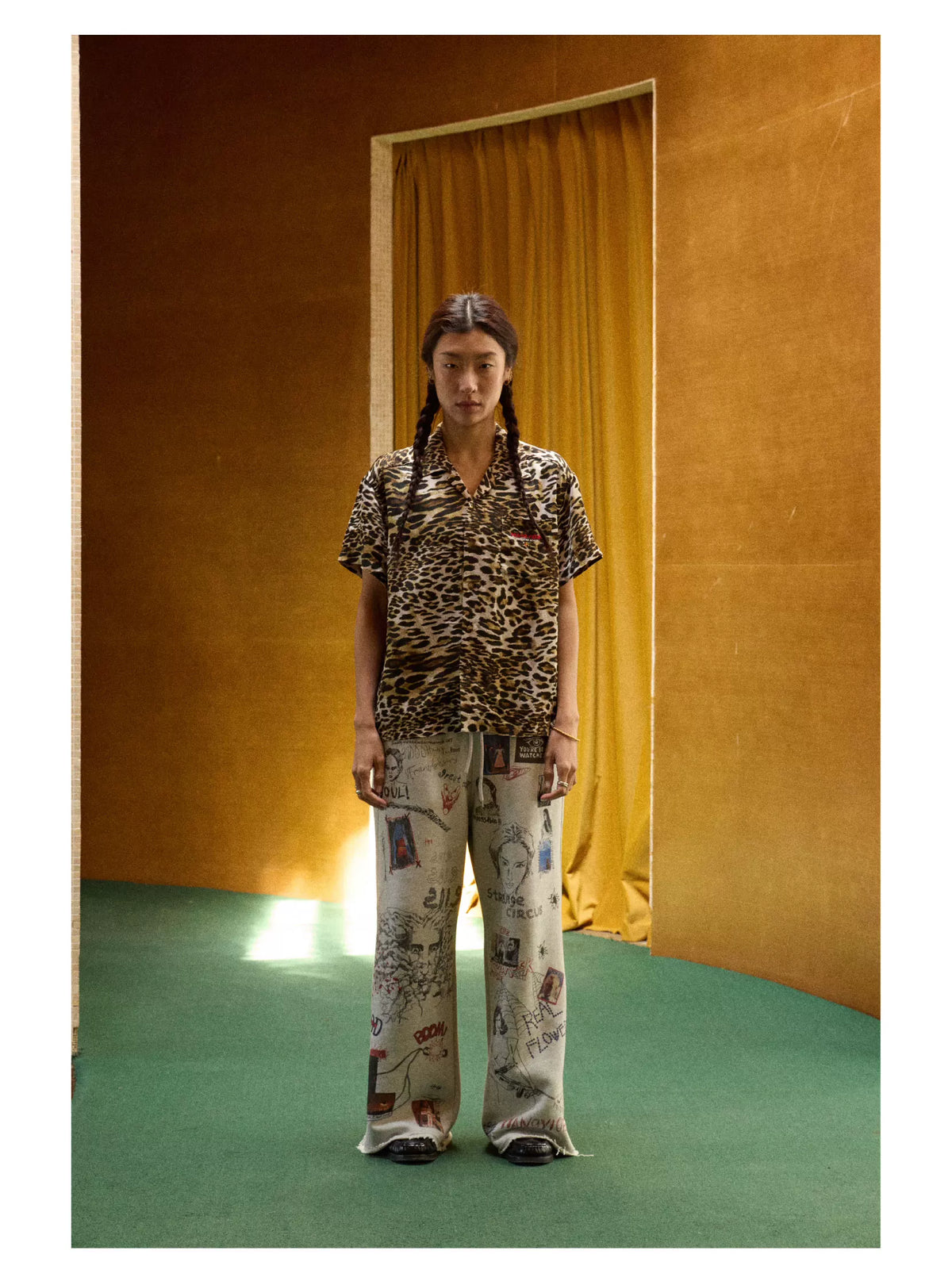 Printed Knit Straight-Leg Sweatpants