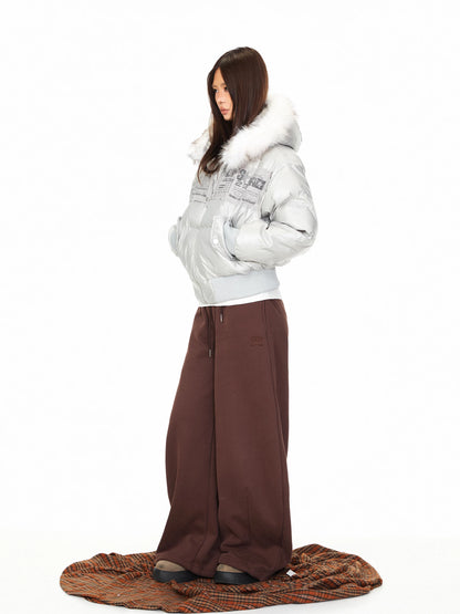 Faux Fur Collar Puffer Jacket product view