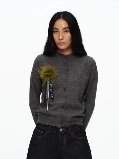 Fluffy Floral Lapel Pin