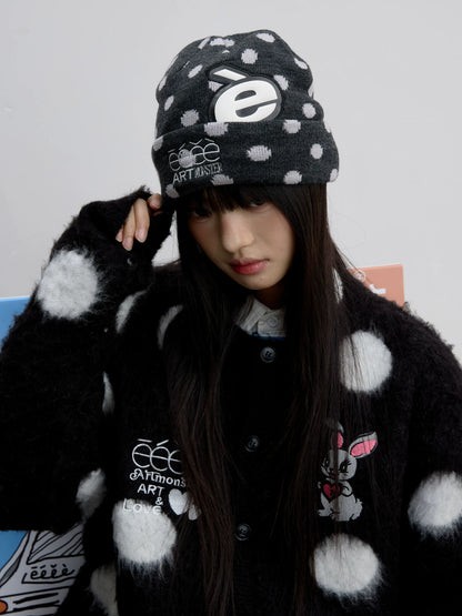 Polka Dot Knit Beanie