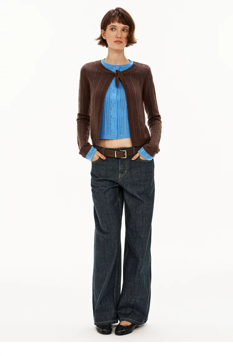 Faux-Layered Argyle Wool Cardigan - 360 view 5