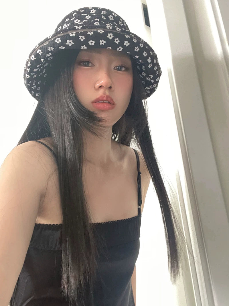 Women’s Floral Bucket Hat, Breathable Sun Protection Wide Brim Sun Hat for Summer Outdoor Travel