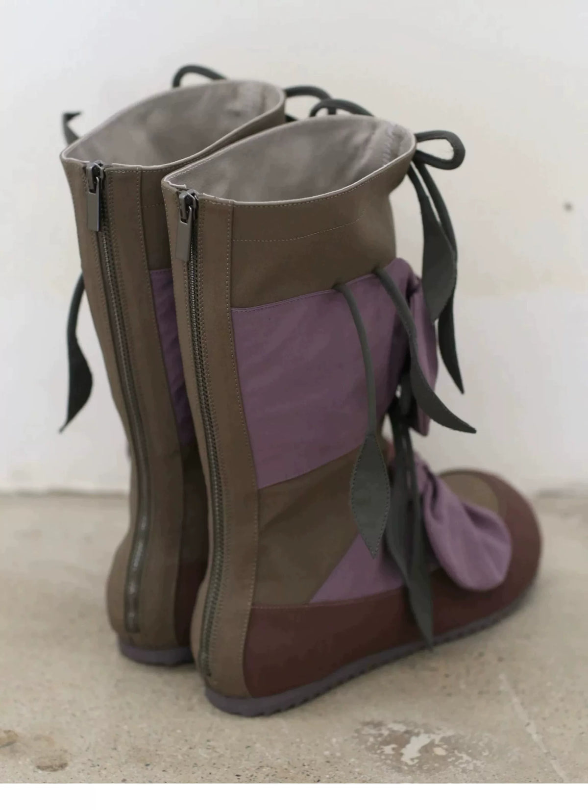 Round Toe Bow Detail Mid-Calf Boots product photo