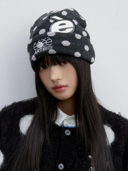 Polka Dot Knit Beanie