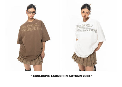 Vintage Letter Print Short Sleeve T-Shirt