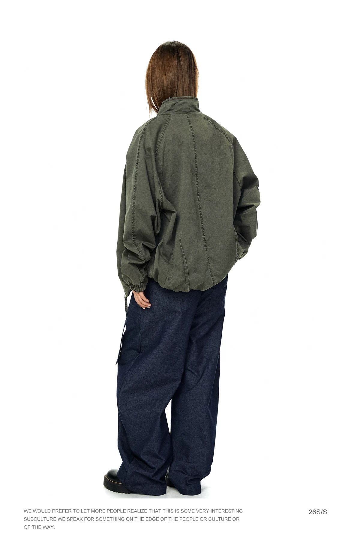 Dekonstruierte Stehkragen-Reißverschlussjacke