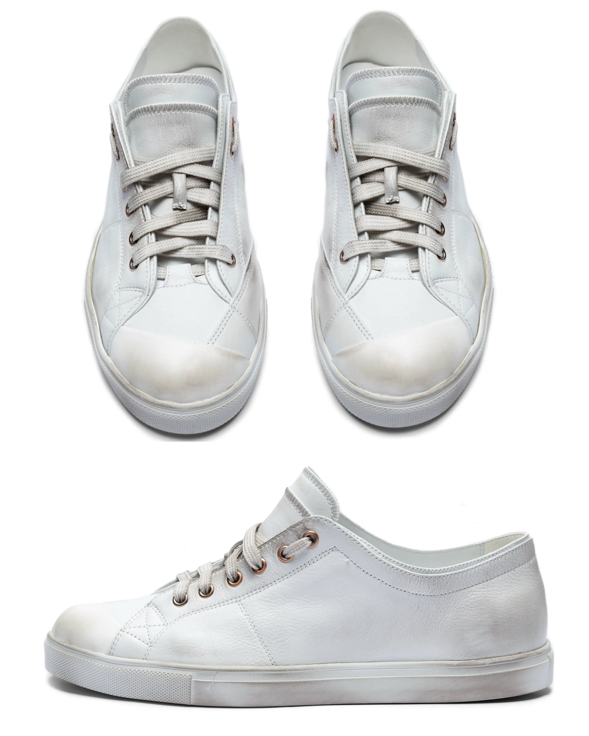 VOWPROGRESS Heavy-Washed Sculpted-Toe Vulcanized Sneakers