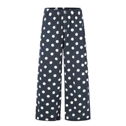Polka Dot Relaxed Wide-Leg Pants