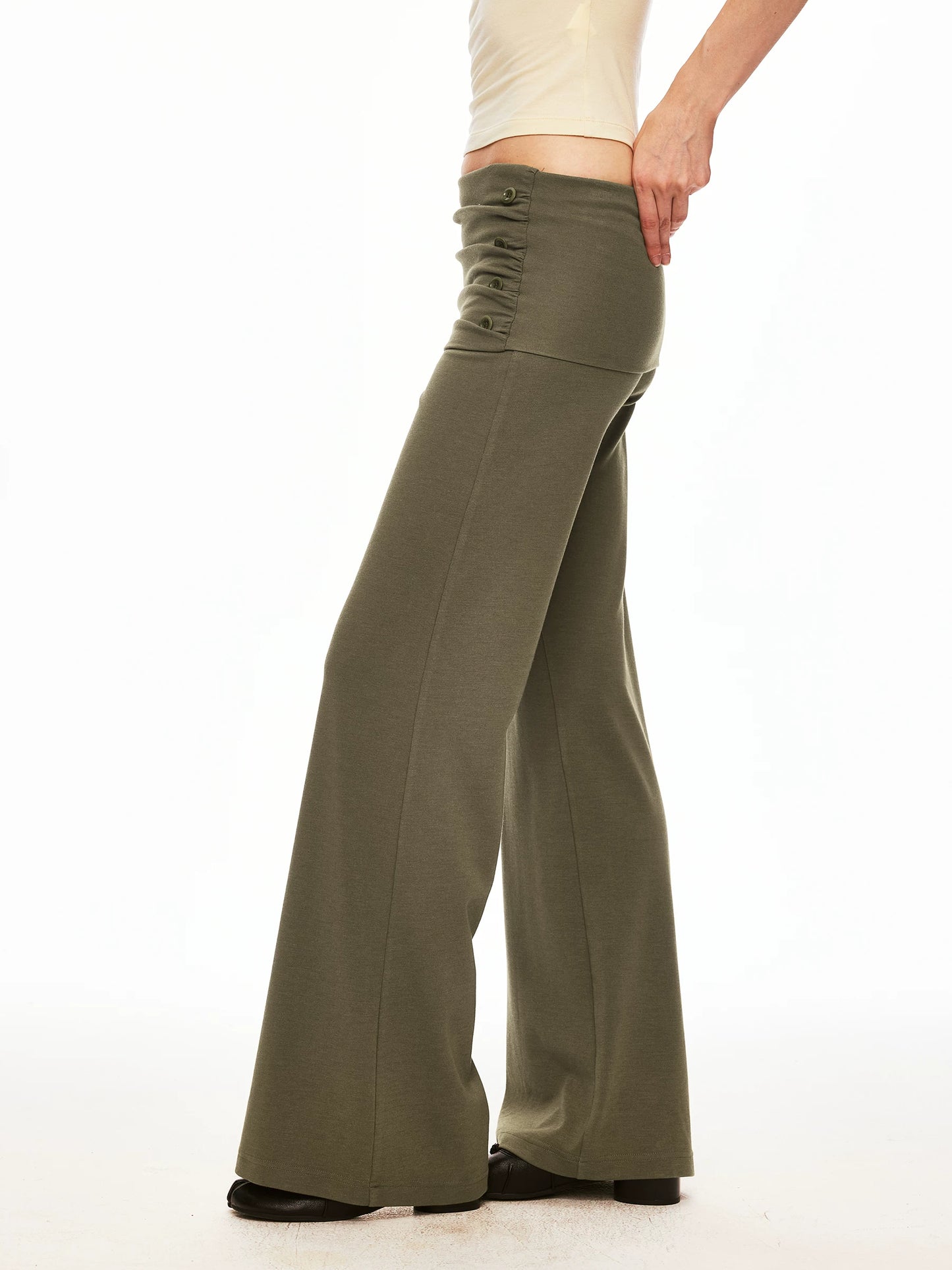 Cloud-Soft Layered Knit Flared Pants