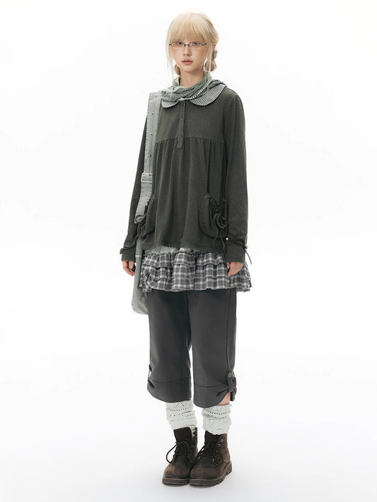 Women's Ribbed-Waist Cropped Straight-Leg Pants