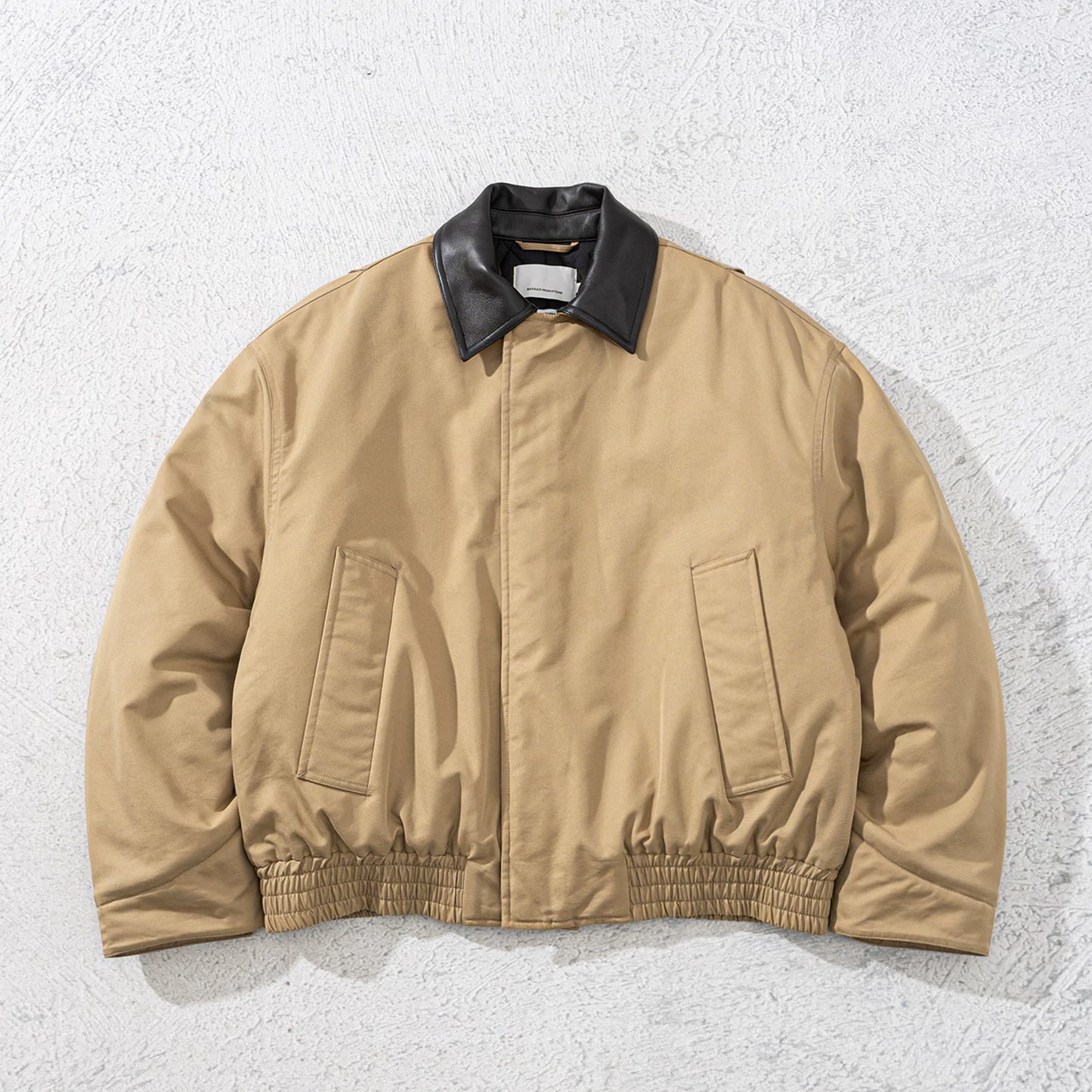 Leather-Collar Primaloft Harrington Jacket